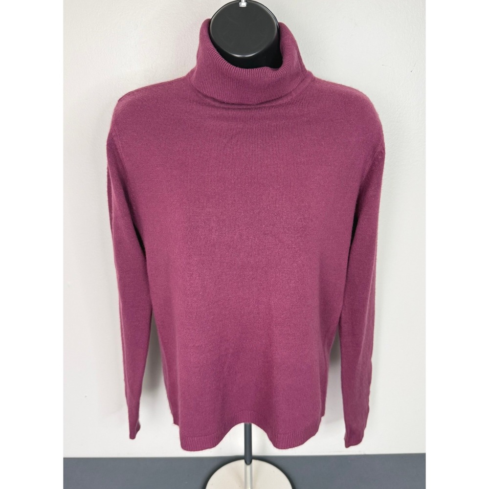 G.H. Bass & Co Women's Turtleneck Pullover Sweater Plum Size Small Cozycore